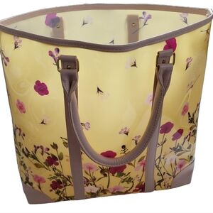 Ulta Beauty PVC floral tote in yellow.